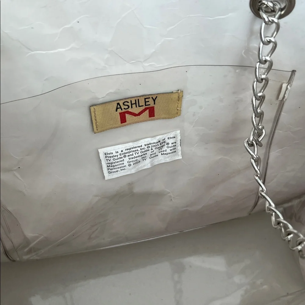 Vintage Elvis TV Guide tote bag with chain strap